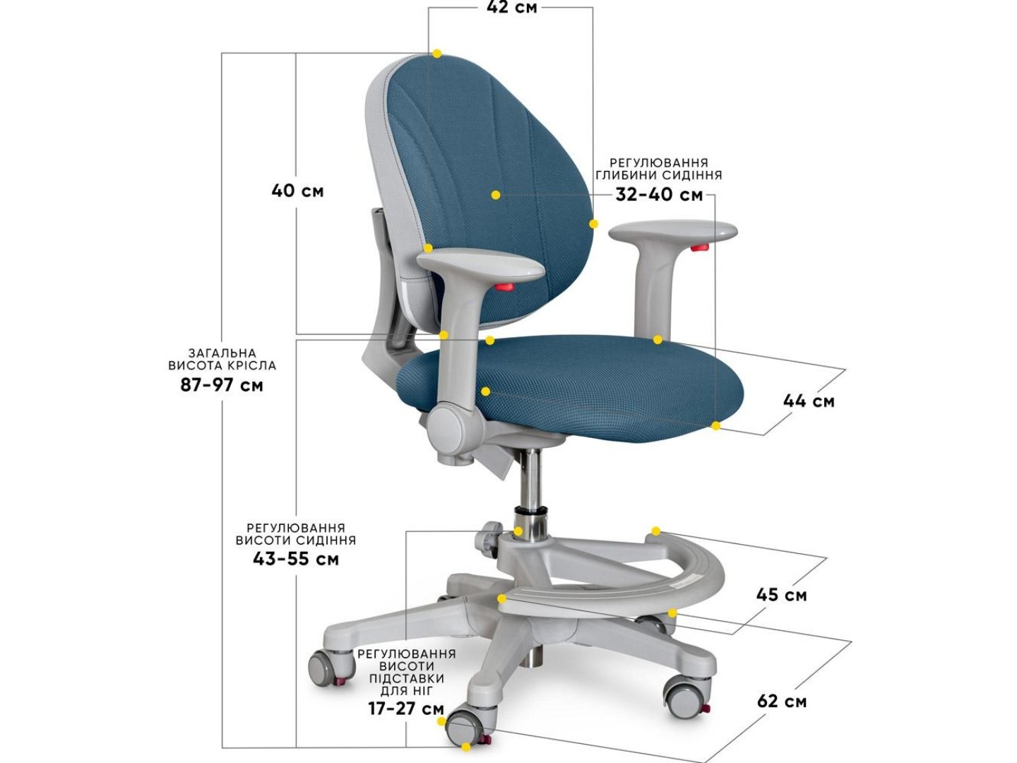 Крісло дитяче Evo-kids Mio-DB (Y-407 DB) — фото 3